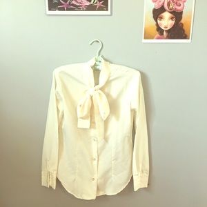 Vintage white pussybow blouse
